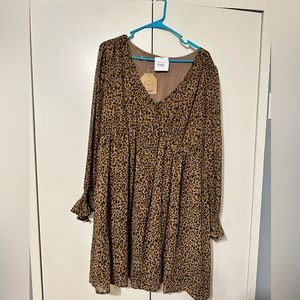 Boutique Babydoll Leopard Dress